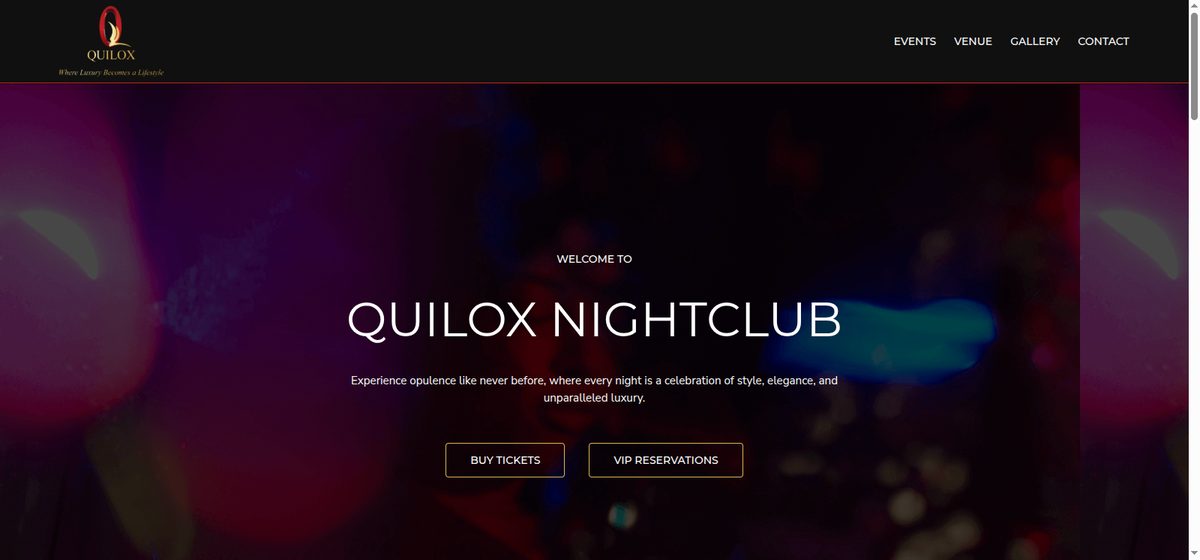 Quilox nightclub website